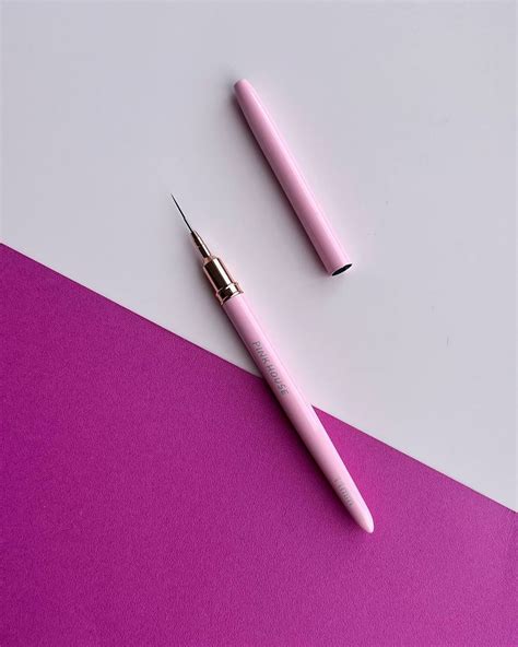 Pink House, Кисть страйпер, барби, розовая с колпачком, 11 мм • Nails ...
