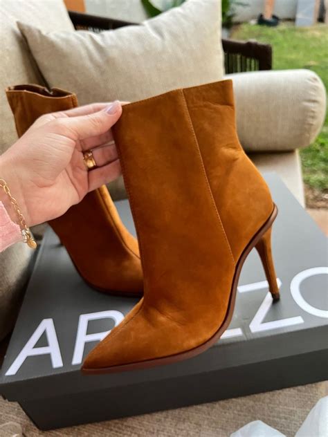 Bota Bico Fino Marrom - Bota Arezzo Marrom Salto Alto Bico Fino Desejo - Guiccela