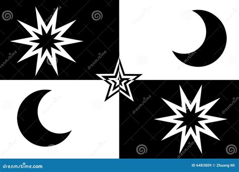 Estrela e lua ilustração do vetor. Ilustração de decorativo - 6483809