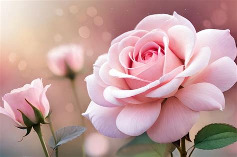 Beautiful pink rose in studio | AI-generated image