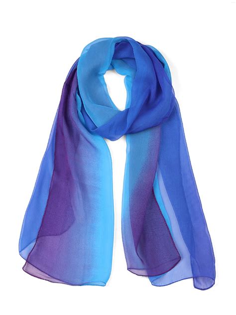Unique Bargains - Long Chiffon Scarf Gradient Color Scarf For Women