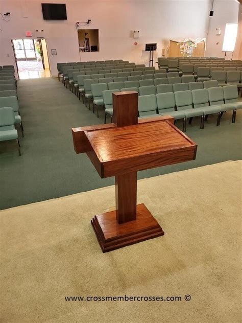 Thick Wooden Beam Cross Pulpits