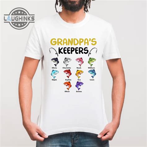Grandpa's Keepers Fishing Shirt, Father's Day Personalized Shirt