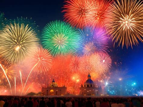 Premium AI Image | Mexican Independence day fireworks celebration