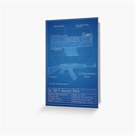 "vz. 58 Rifle Blueprint" Greeting Card for Sale by nothinguntried ...