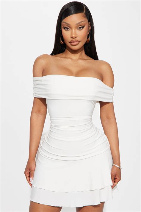 Teagan Strapless Mini Dress - Off White | Fashion Nova