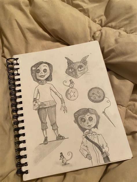 Coraline drawing | Coraline drawing, Sketch book, Hipster drawings