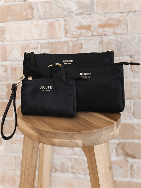 JuJuBe Signature 3-Piece Pouch Clutch Purse Set - Black