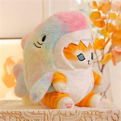 Кот Акул 20/33 см Мягкая игрушка / Кошка в костюме акулы / Плюшевый ...