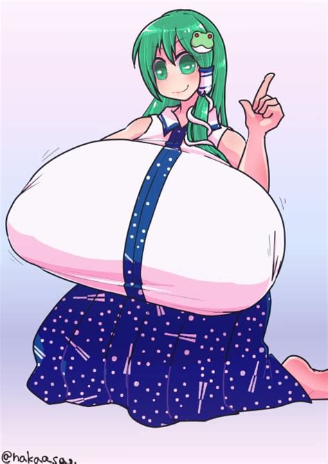 artist touhou sanae kochiya huge tits nipple insertion