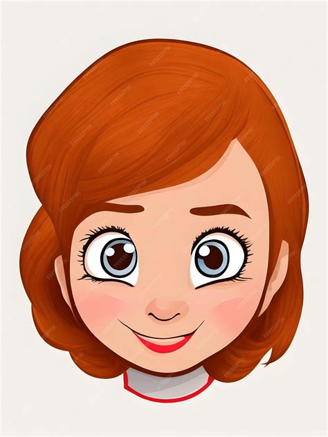 Premium Vector | Cute Cartoon Girl Face Vector Design with White Background