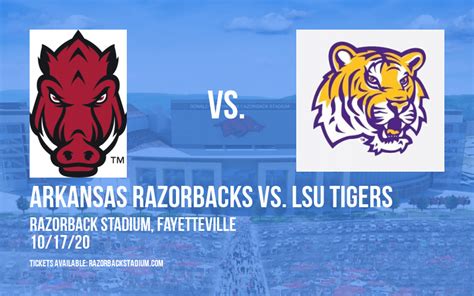 Arkansas Razorbacks vs. LSU Tigers Tickets | 21 November 2020 | Donald ...