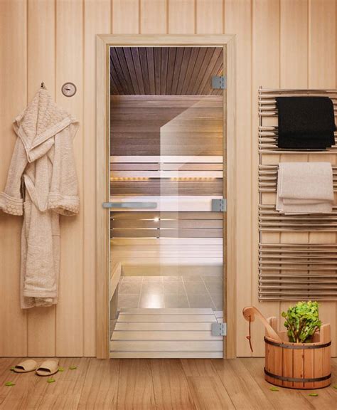 Стеклянная дверь для бани «Эталон Прозрачная» купить в Москве | Doorwood