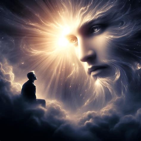 Premium Photo | Incredible appearance of the face of God in the sky to ...