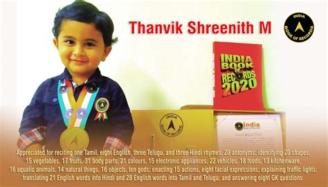 appreciation thanvik shreenith  india book  records