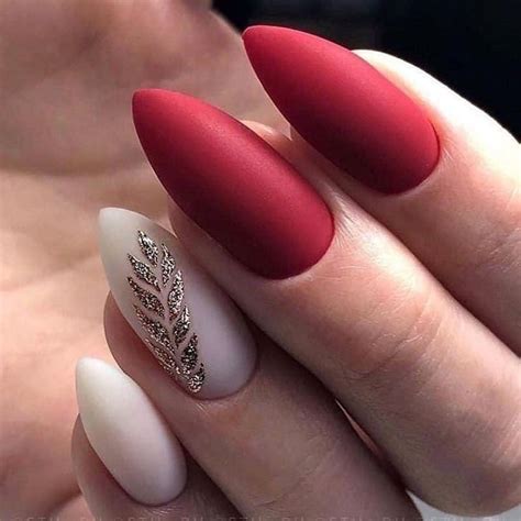 Красный Маникюр С Дизайном Миндаль — Richnail.ru