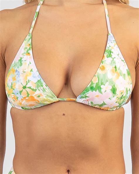Shop Billabong Soft Rave Remi Triangle Bikini Top In Green - Fast ...