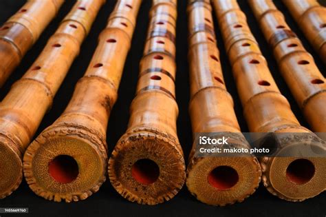Shakuhachi Flute Shakuhachi Is Japanese Bamboo Flute On Black ...