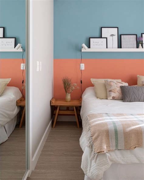 Pintura Duas Cores Parede - Parede de duas cores: 10 ideias incríveis para decorar o seu quarto ...