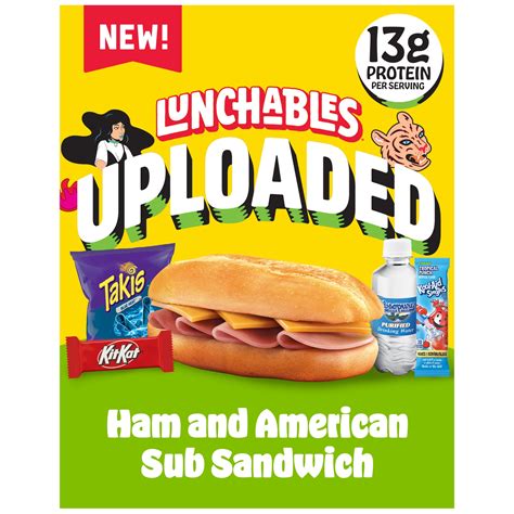 Lunchables Uploaded Ham and American Sub Sandwich Snack Kit, 16.1 oz
