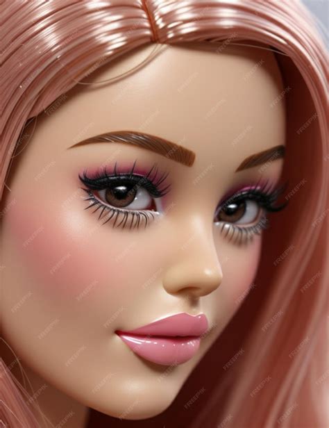 Premium AI Image | A detailed glossy sticker of a Barbie doll's face ...