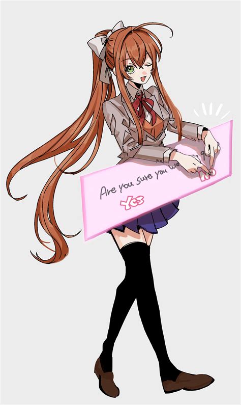 monika (doki doki literature club) drawn by ma2_ereki | Danbooru