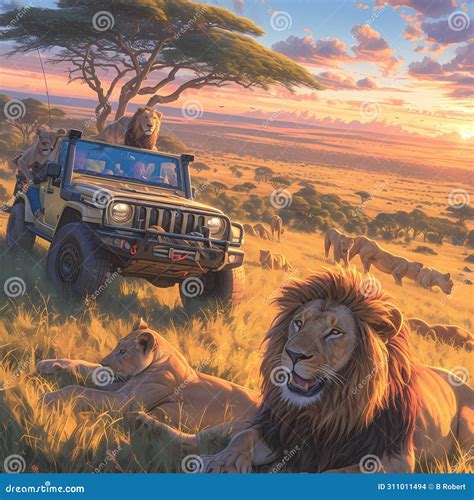 Journey through Wildlife Wonderland Stock Illustration - Illustration