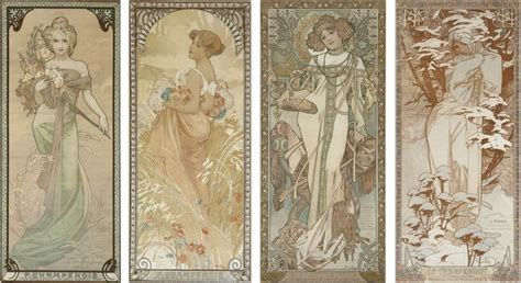 The Four Seasons Fall. Winter. Spring. Summer 4 works by Alphonse Mucha ...