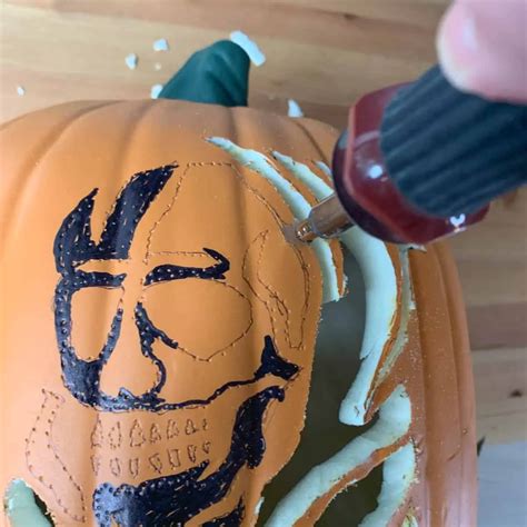 Carve a Foam Pumpkin Using a Carving Pattern - Artsy Pretty Plants