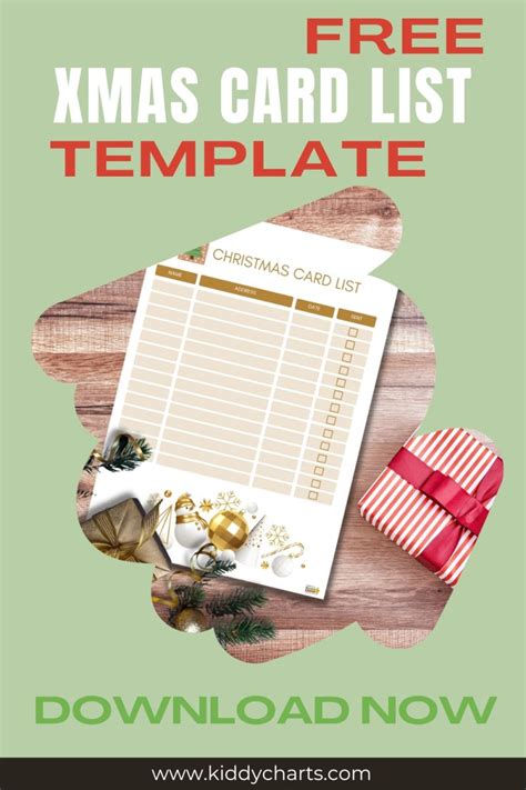 christmas card list template