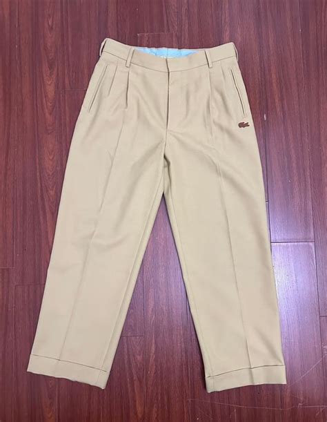 Lacoste Golf Le Fleur Lacoste Tan Pleated Pants | Grailed