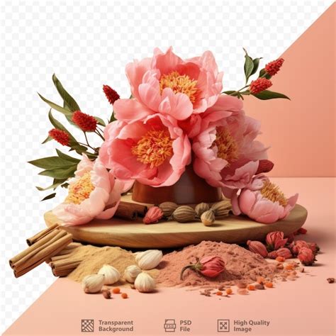 Китайская трава под названием paeonia lactiflora на прозрачном фоне ...