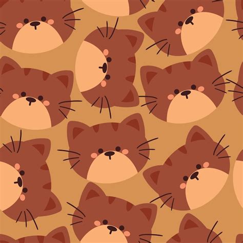Premium Vector | Seamless pattern cartoon cats cute animal wallpaper ...