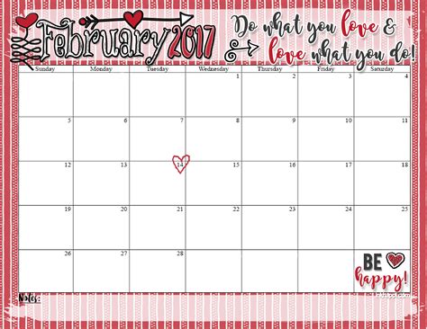 February 2017 Calendar... Love what you do! - inkhappi