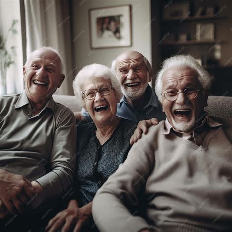 Premium Photo | Face laughing or happy elderly people old friends or