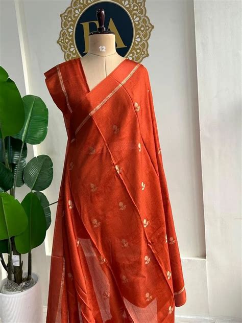 Pure Soft Viscose Khadi Silk Saree with Satin Border and Jacquard Leaf ...