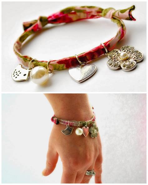 DIY Easy Fabric with Charms Bracelet Tutorial from... | True Blue Me & You DIYs for Creatives