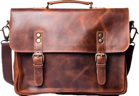 Vintage brown leather bag png with AI generated. 34339195 PNG