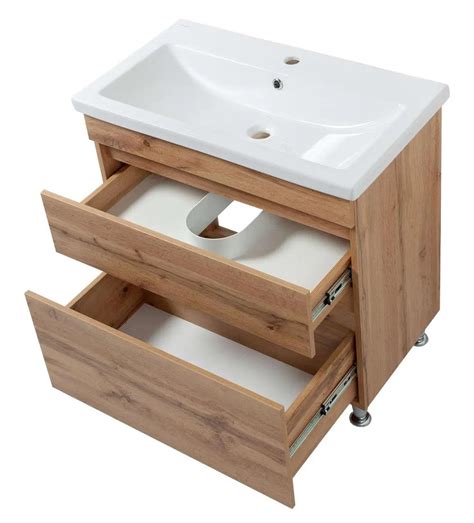 ᐉ Тумба напольная Ранчо Wood с раковиной 80 см Дуб сонома (45979-01 ...