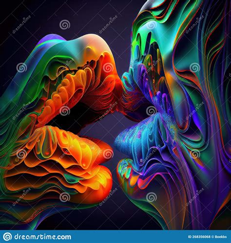 Rainbow Kiss a Celebration of Love and Diversity Stock Illustration