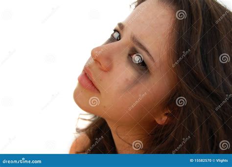 Upset stock photo. Image of depressed, mascara, leaning - 15582570