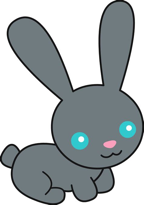 cute gray bunny illustration  vector clipart  kids design