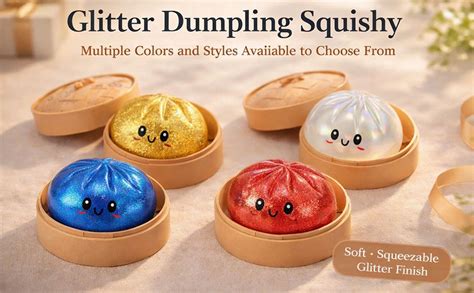 Amazon.com: Glitter Dumpling Squishy, Squishy Dumpling Toy, Viral ...