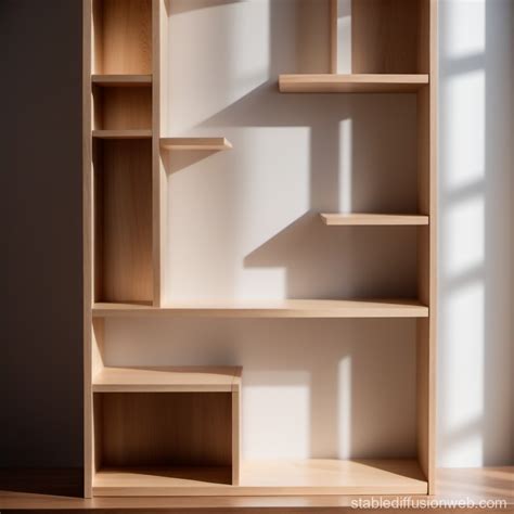 Natural White Wood Bookcase | Stable Diffusion Online