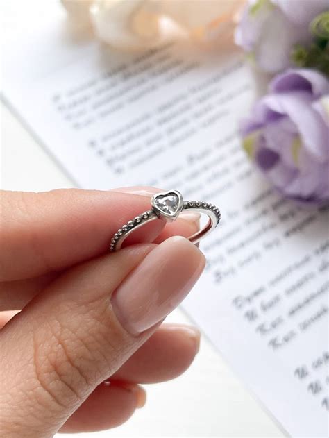 Серебряное Кольцо сердце