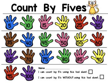 Count By Fives MATH POSTER plus Student Helper TOOL SHEET! (4 versions ...