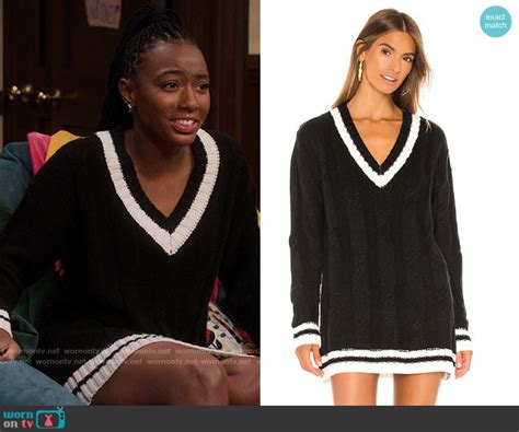 wornontv whitneys black striped trim sweater dress   sex lives