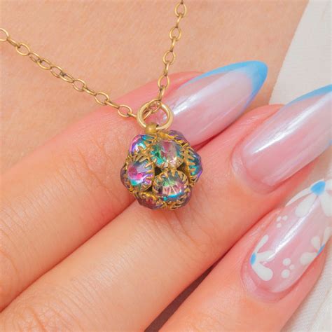 Rare Antique Iris Glass Cluster Charm