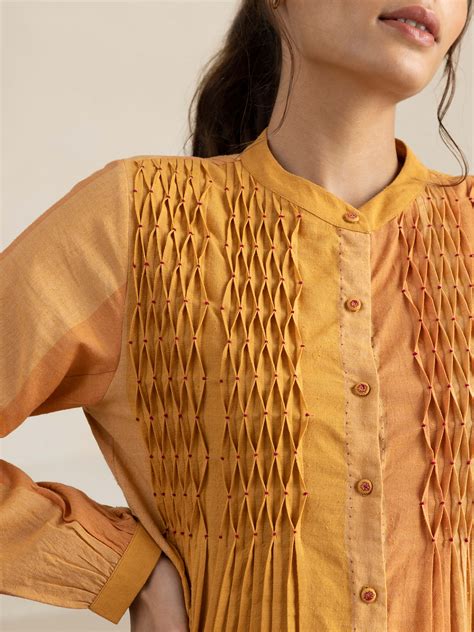 Autumn Leaves Smock Dress | Chrome Yellow | Buna Studio – BunaStudio