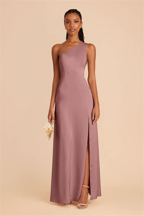 Kira Dark Mauve Matte Satin Bridesmaid Dress | Birdy Grey Suits